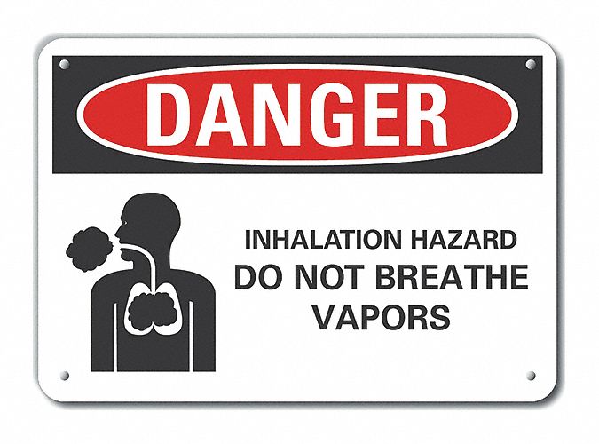 Rflct Inhalation Hzrd Dangr Sign 10x14in