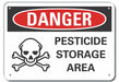 Pesticide Danger Sign 7inx10in Plastic