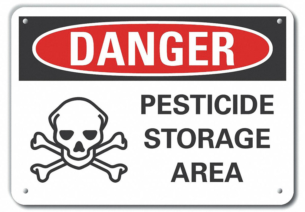Pesticide Danger Sign 10inx14in Aluminum