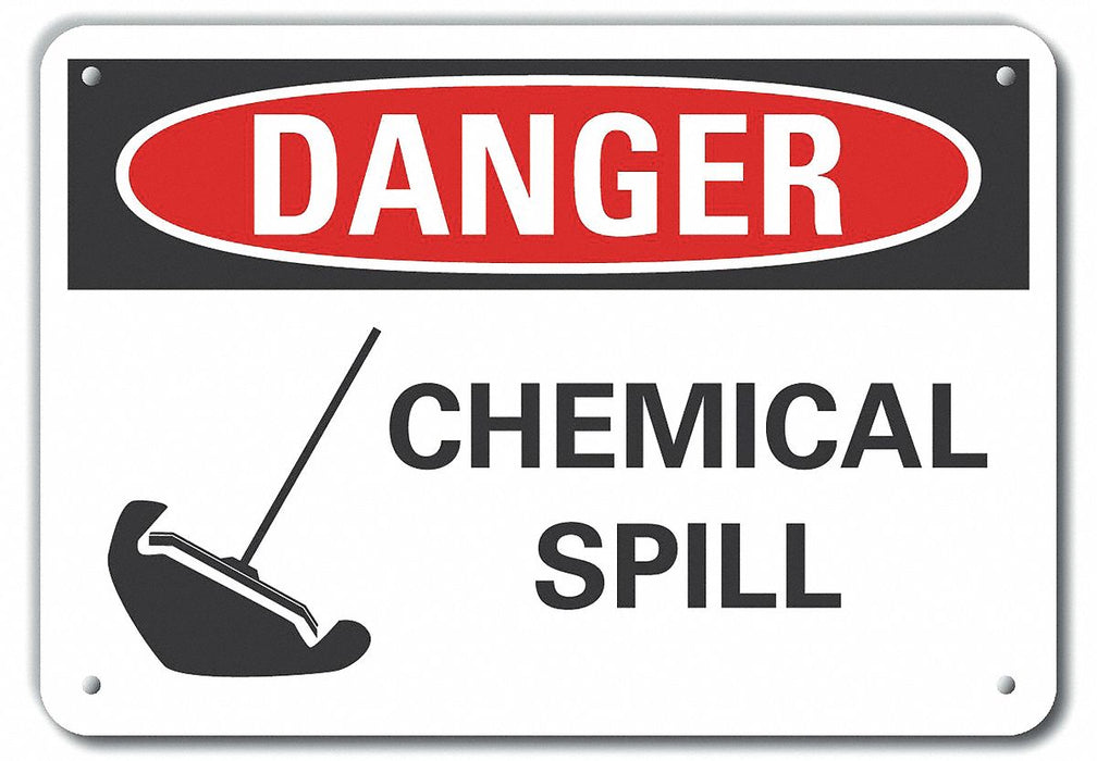 Alum Chemicals Danger Sign 7x10in Alum