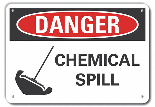 Alum Chemicals Danger Sign 7x10in Alum