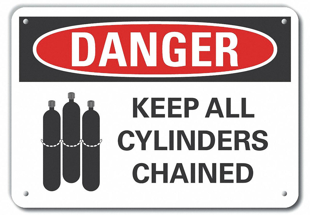 Cylinder Handling Danger Sign 7x10in