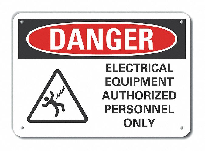 Alum Elect Equipment Danger Sign 7x10in