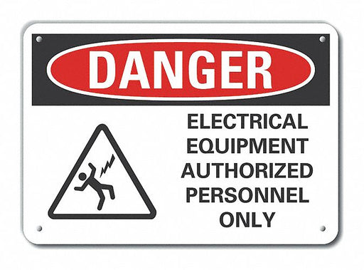 Alum Elect Equipment Danger Sign 10x14in