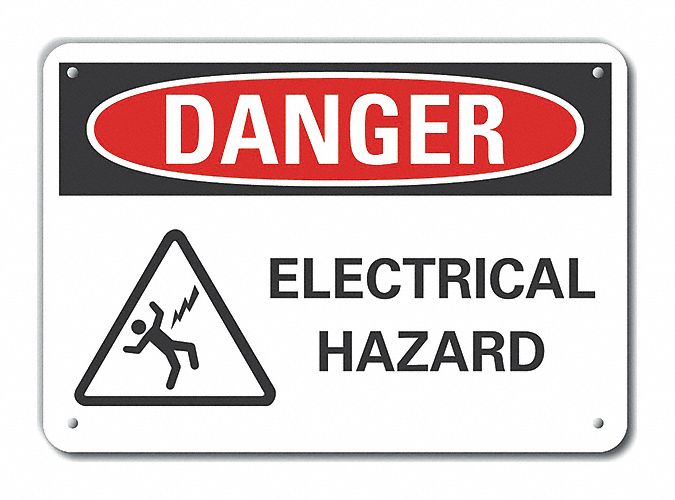 Rflctv Electr Hazard Danger Sign 10x14in