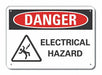 Elec Hazard Danger Sign 7x10in Plastic