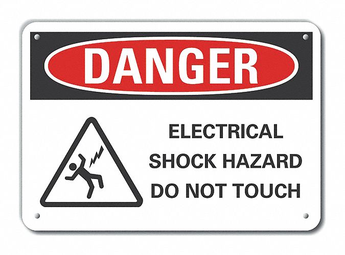 Rflct Elec Hzrd Danger Sign 7x10in Alum