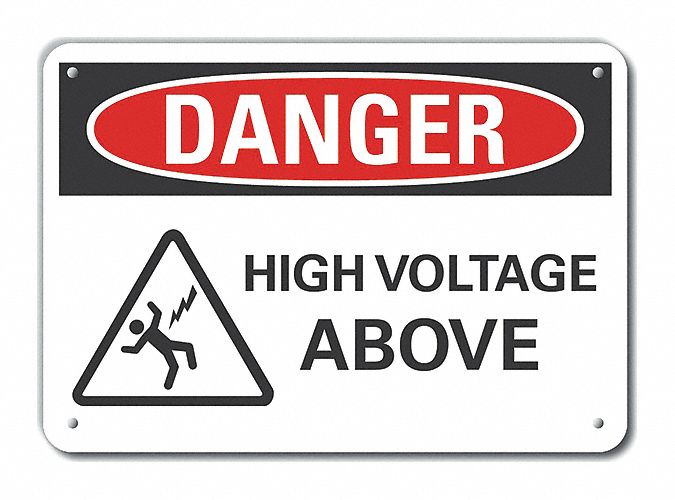 High Voltage Danger Sign 7x10in Plastic