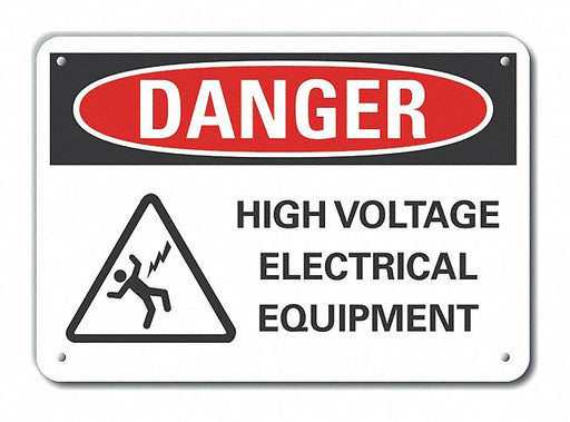 Alum High Voltage Danger Sign 7x10in