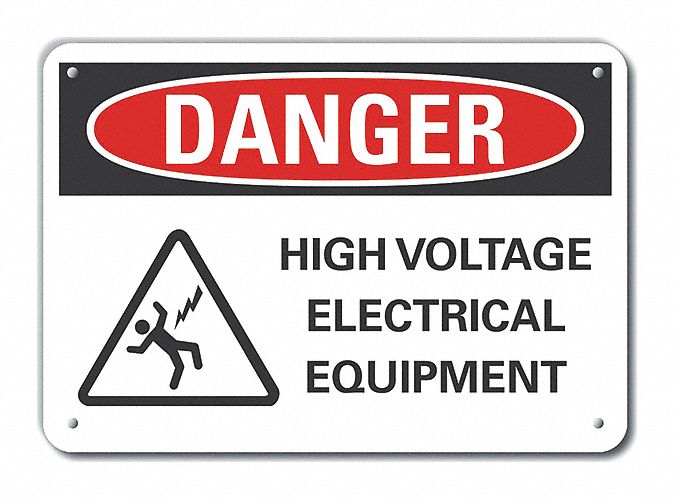 High Voltage Danger Sign 10x14in Plastic