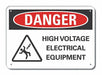 Rflct High Voltage Danger Sign 10x14in