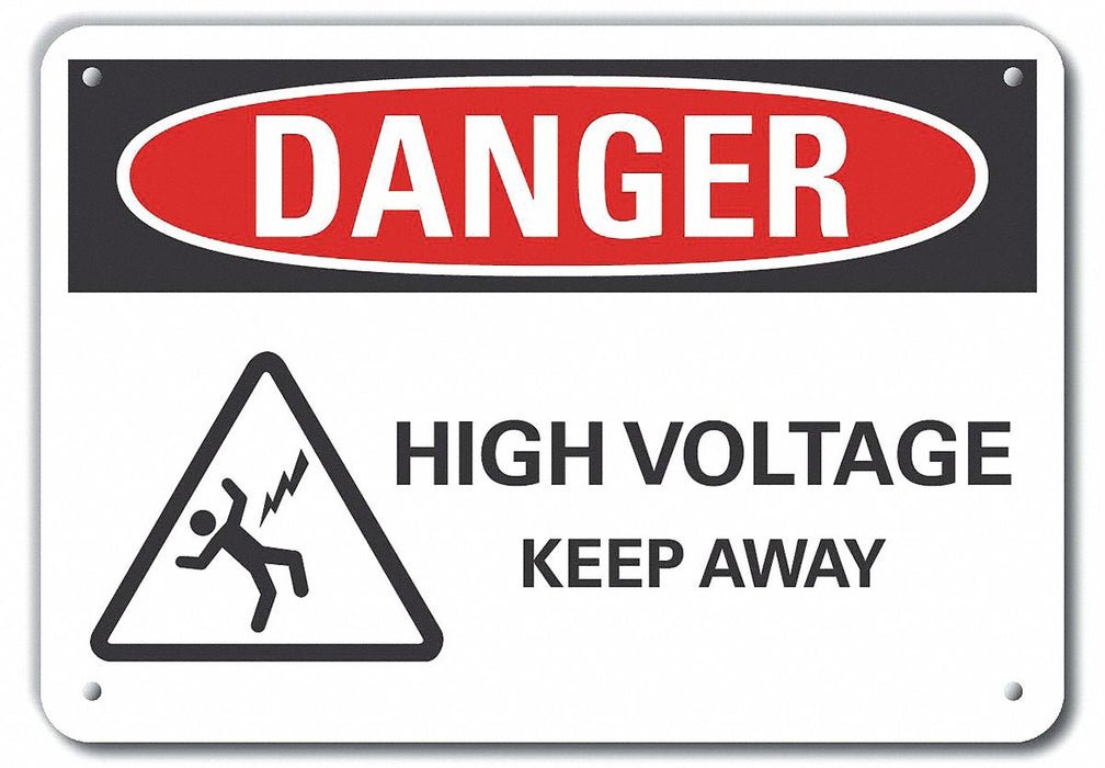 High Voltage Danger Sign 10x14in Plastic