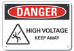 Rflct High Voltage Danger Sign 10x14in