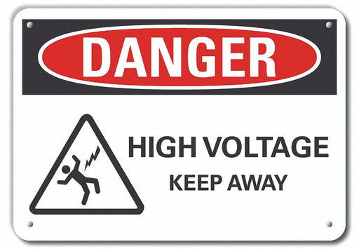 Alum High Voltage Danger Sign 7x10in