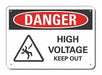 High Voltage Danger Sign 7inx10in Plastc