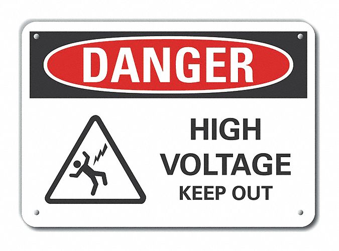 High Voltage Danger Sign 7inx10in Plastc