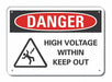 High Voltage Danger Sign 7x10in Plastic