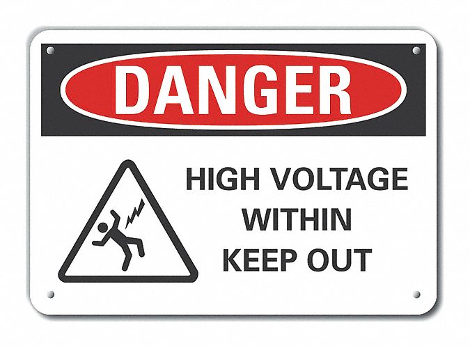 High Voltage Danger Sign 7x10in Plastic