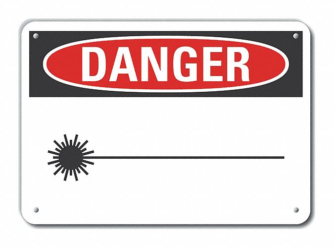 Rflct Laser Area Dangr Sign 10x14in Alum