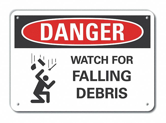 Construct Area Danger Sign 7x10in Plstc