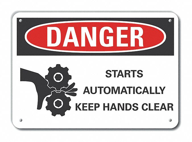 Hands Clear Danger Sign 10inx14in Plastc
