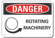 Rotating Mach. Danger Sign 10x14in Alum