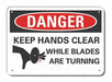 Rflct Keep Hand Clear Dangr Sign 7x10in