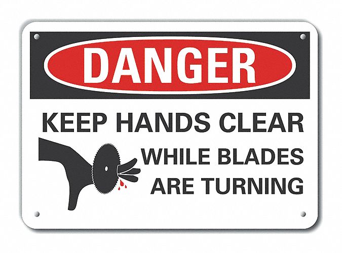 Rflct Keep Hand Clear Dangr Sign 7x10in