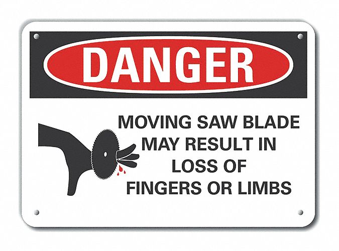 Moving Machinery Danger Sign 7inx10in