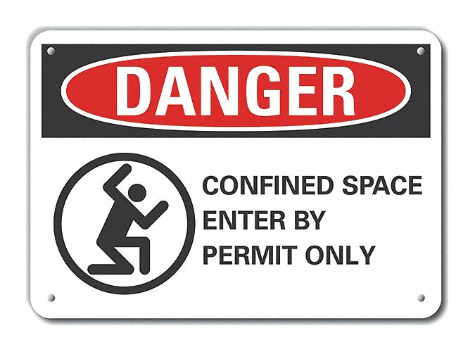Rflctv Confined Space DangerSign 10x14in