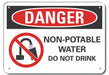 Rflctv Potable Water Danger Sign 10x14in