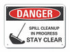 Rflct Spill Control Danger Sign 10x14in