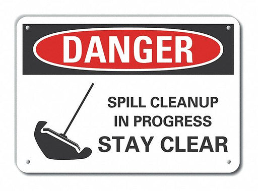 Alum Spill Control Danger Sign 7x10in