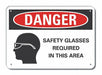 Plastic Eye Danger Sign 7x10in Plastic