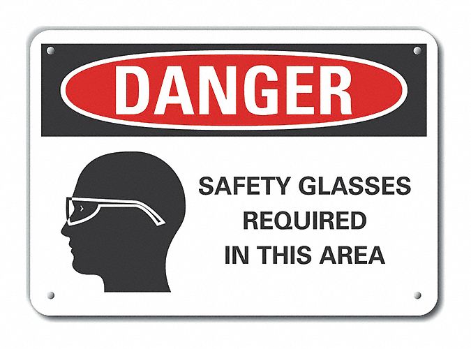 Plastic Eye Danger Sign 7x10in Plastic
