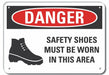 Rflct Foot Danger Sign 7x10in Aluminum