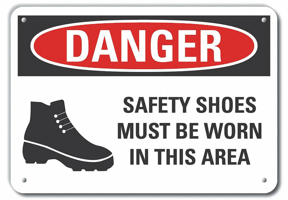 Rflct Foot Danger Sign 10x14in Alum