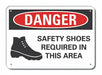 Plastic Foot Danger Sign 7x10in Plastic