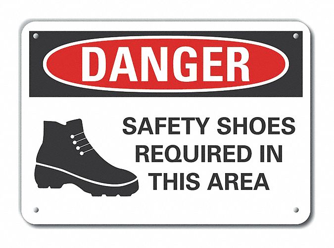 Alum Foot Danger Sign 10x14in Alum