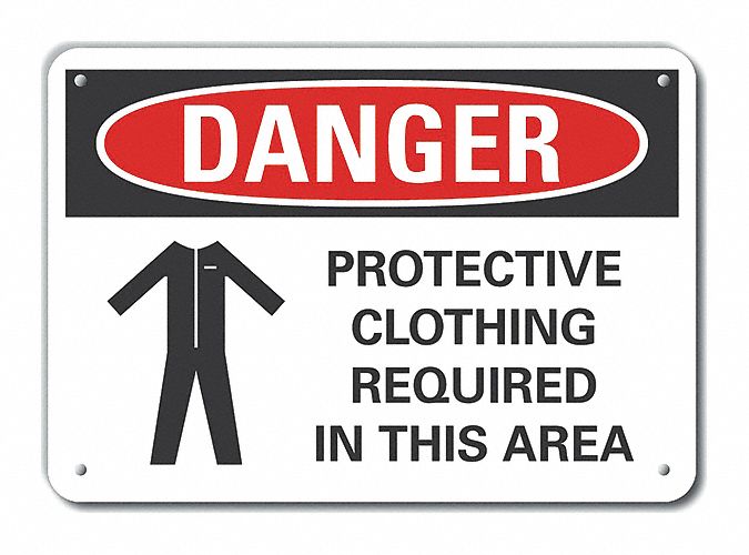 Alum PPE Danger Sign 7x10in Alum