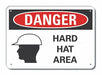 Rflct Hard Hat Danger Sign 7x10in Alum