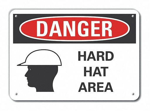 Alum Hard Hat Danger Sign 7x10in Alum