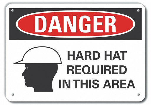 Alum Hard Hat Danger Sign 7x10in Alum
