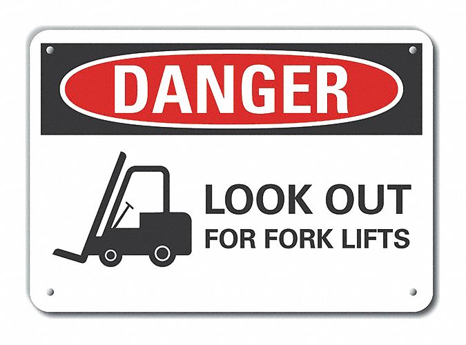 Lift Truck Trfc Danger Sign 7x10in Plstc