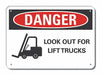 Rflct Lift Trck Trfc Dangr Sign 7x10in