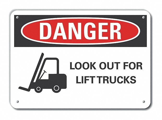 Lift Truck Trfc DangrSign 10x14in Plstc