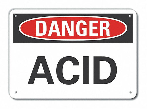 Alum Acid Danger Sign 7x10in Alum