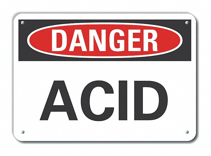 Alum Acid Danger Sign 7x10in Alum