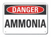 Ammonia Danger Sign 10inx14in Plastic
