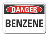 Alum Benzene Danger Sign 10x14in Alum